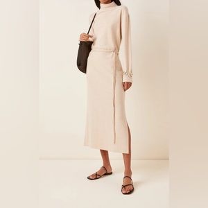 Vince Belted Cotton-Blend Midi Sweater Dress
